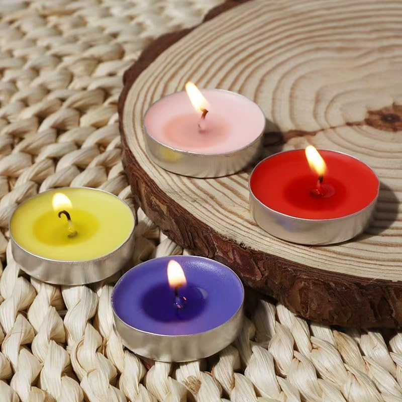 Colored Tealight Candles Handmade Organic Tea Lights Set of 10Pack Small Red Candles 1.5-2 Hours Burn Tea Lights for Valentine'S Day, Birthday, Votive Parties ，Home Decoration (White)