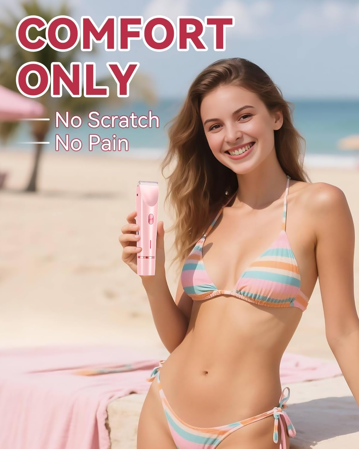 Dermave Bikini Shaver 2.0, Electric Bikini Trimmer for Women Pubic Hair, 2 in 1 Dual Head Body Hair Electric Razor, Waterproof, Wet/Dry image number 1