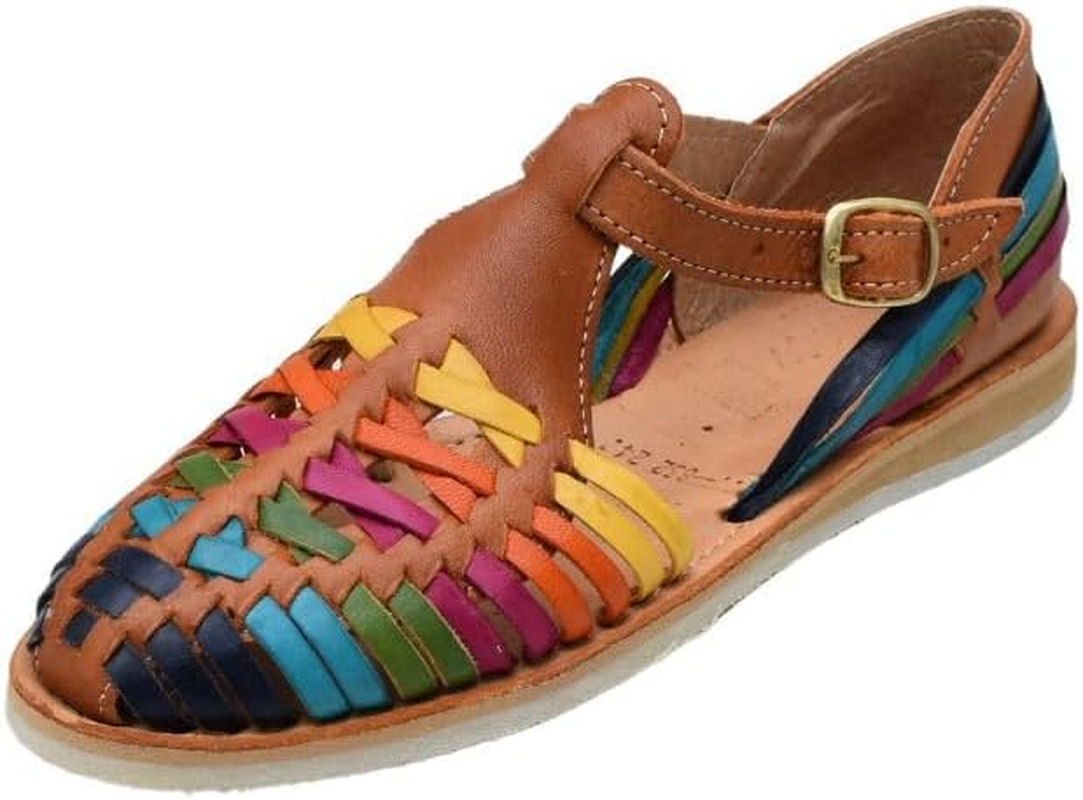 Macarena Collection Sandals Women Huarache Sandal Colorful Leather Mexican Style Color Multicolored 832 image number 1