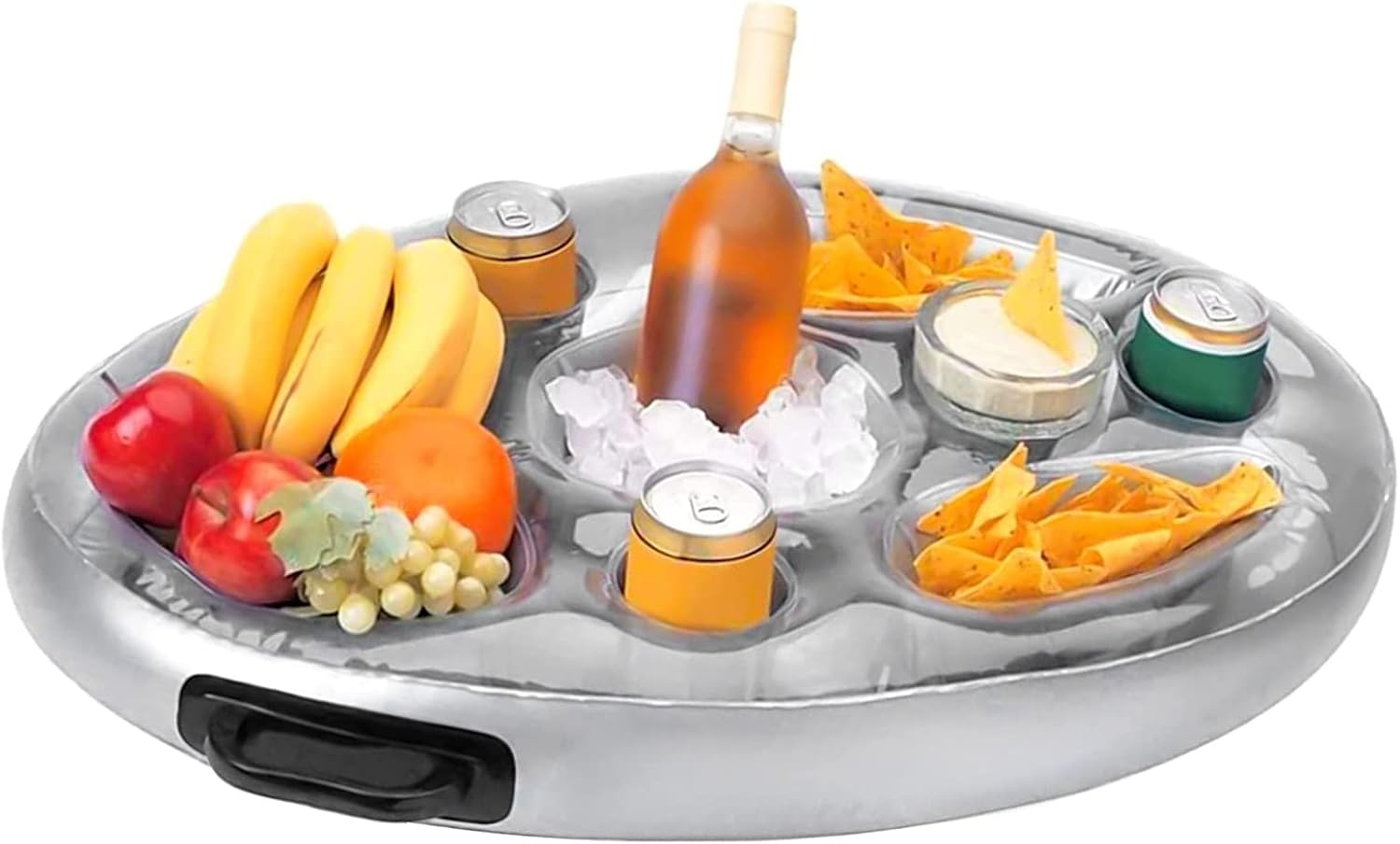 Weilaike Inflatable Floating Drink Holder, 8 Holes Pool Food Drink Tray,Versatile Floating Tray for Pools & Hot Tub, Beach & Spa Hot Tub Accessories,Large Capacity Drink Float