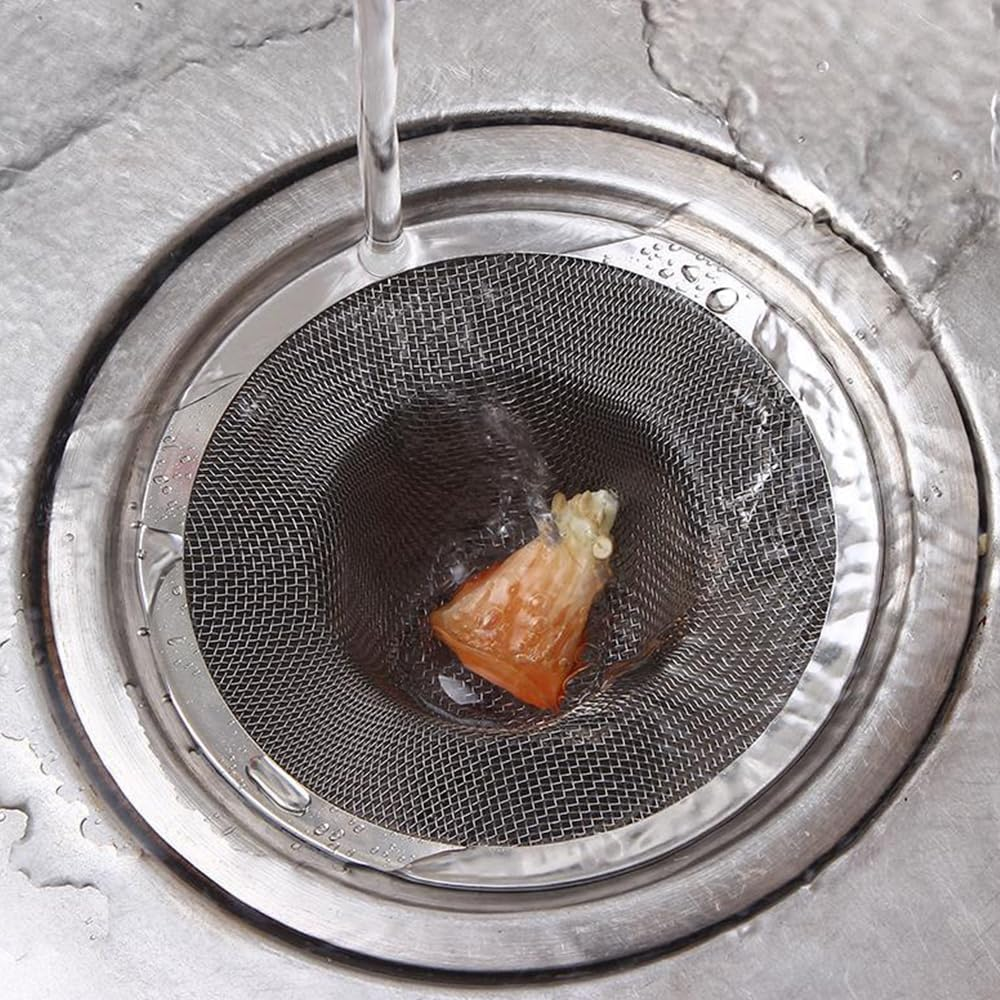 Sink Drain Strainer, 2Pcs Stainless Steel Kitchen Sink Filter Mesh Hair Catcher Basket for Kitchen Bathroom Bathtub Shower Floor Drain, 9Cm/3.54 Inch (Large) image number 6