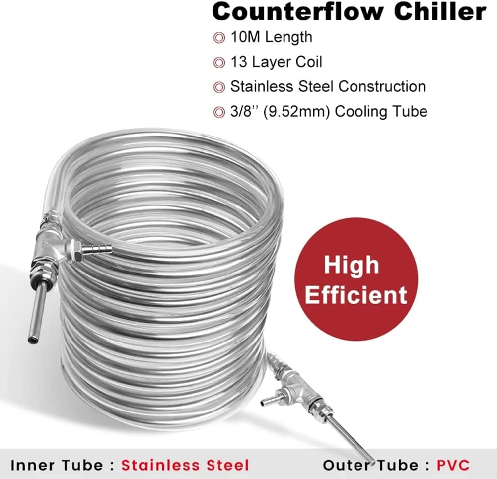 Wort Chiller, Counterflow Wort Chiller Stainless Steel Cooling Tube Heat Exchanger Coolingcoil image number 2