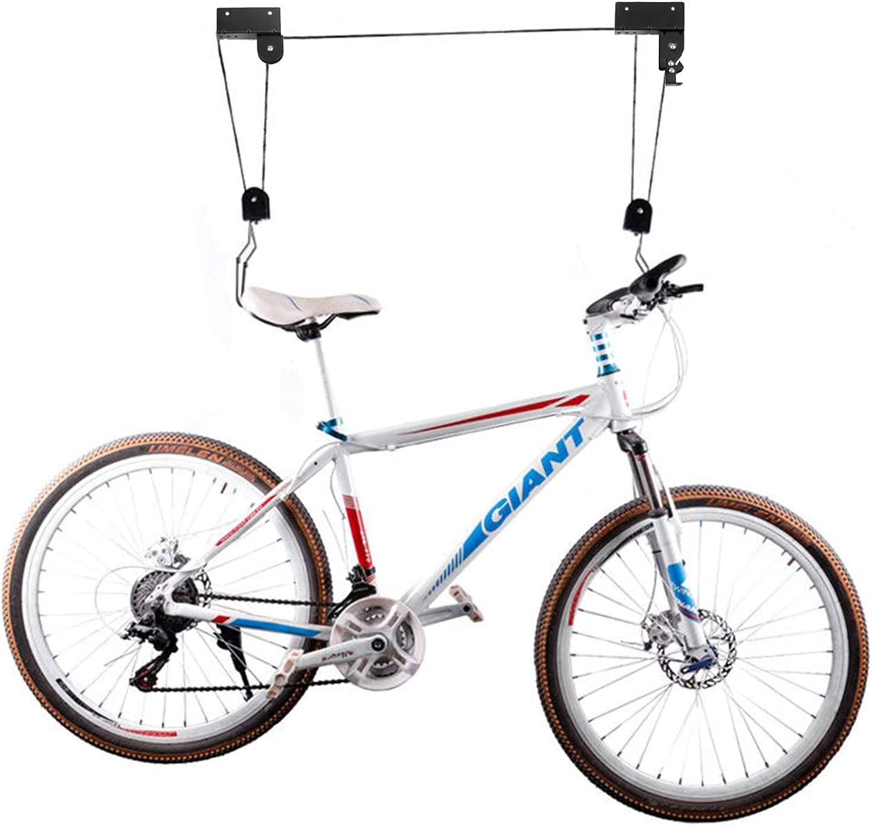 ASMSW Bike Ceiling Mount Kayak Canoe Hoist Lift for Storage Garage Heavy Duty Hooks with 100 Lbs Capacity image number 3