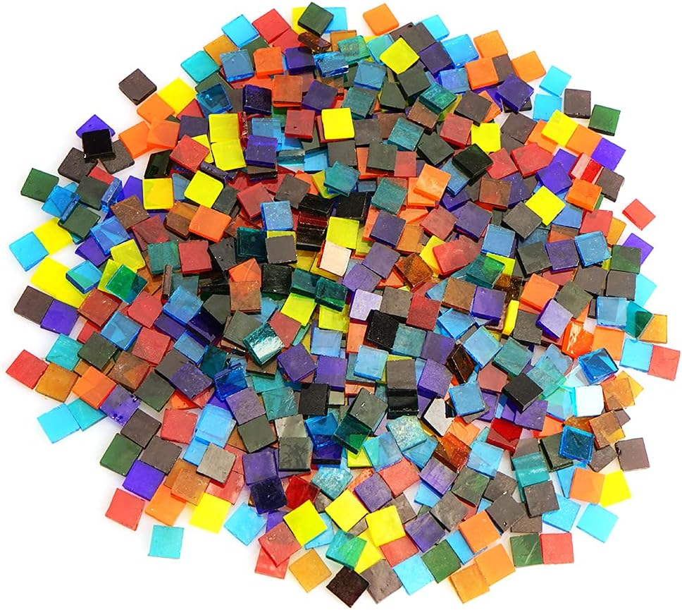 Lanyani Bright Glass Petal Mosaic Tiles, Hand-Cut Stained Glass Flower Leaves Tiles for Crafts, 100 Pieces Assorted Size&Colors&hellip; image number 5