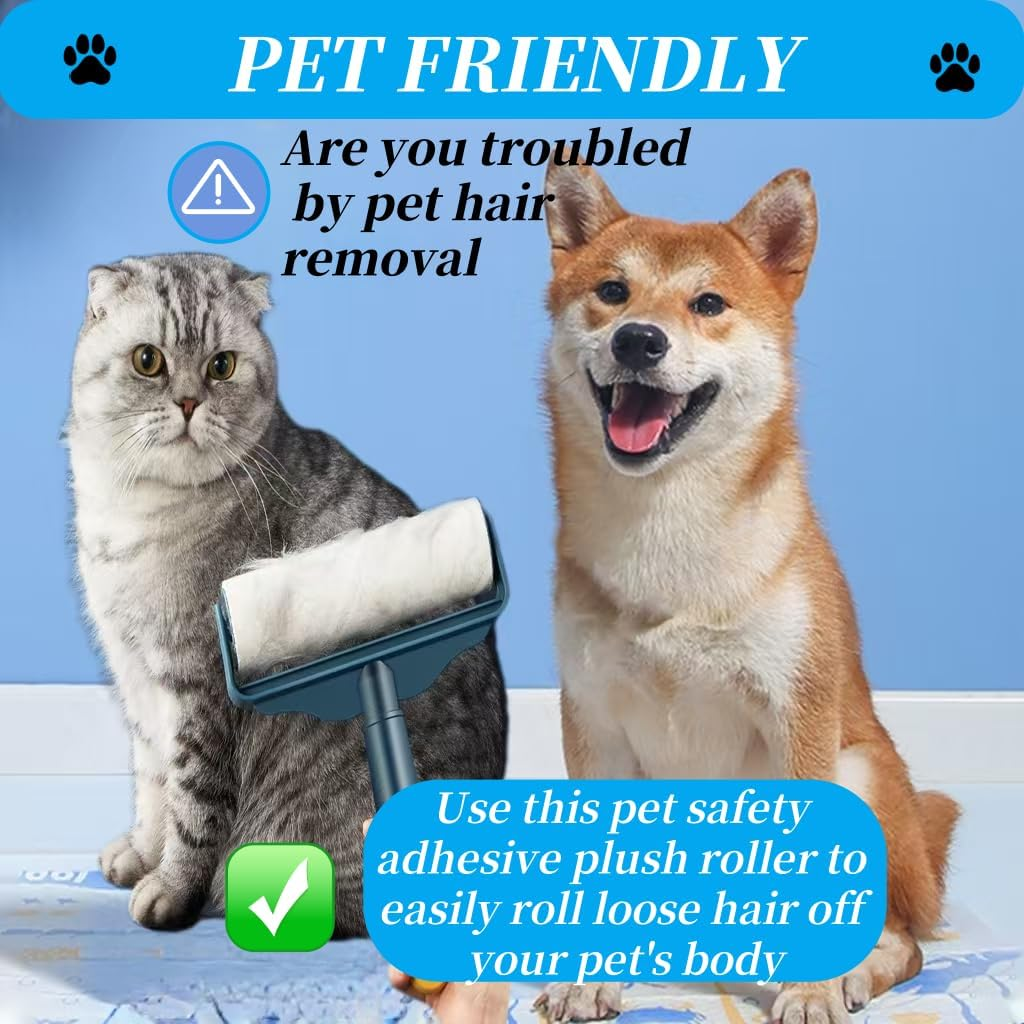 Bryzant Large Lint Roller Refills 6.3 Inches Pet Extra Sticky Refills 360 Sheets for Cat and Dog Hair Removal Clothes Carpet Couch Floor Remove Dust(6)
