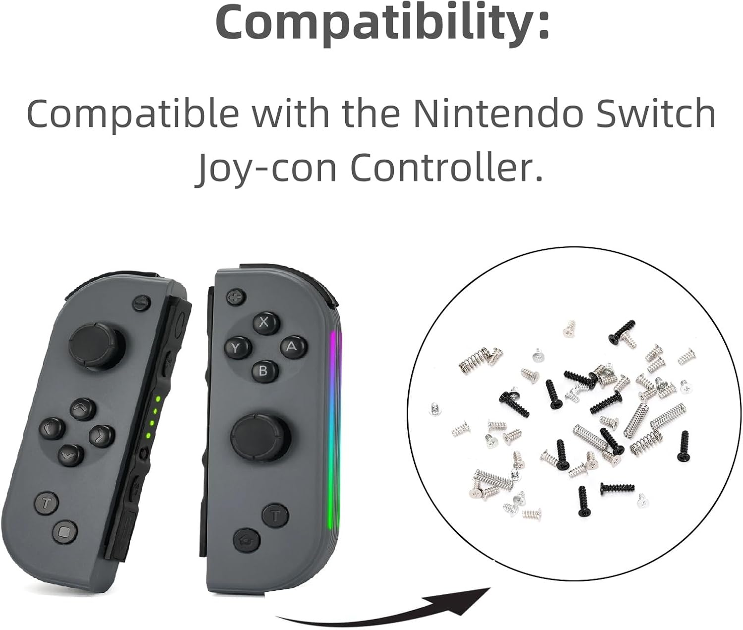 Ruimou 2Sets Complete Set of Game Console Installation Screws Compatible with Switch Joy-Con Left and Right Controllers (96Pcs) image number 2