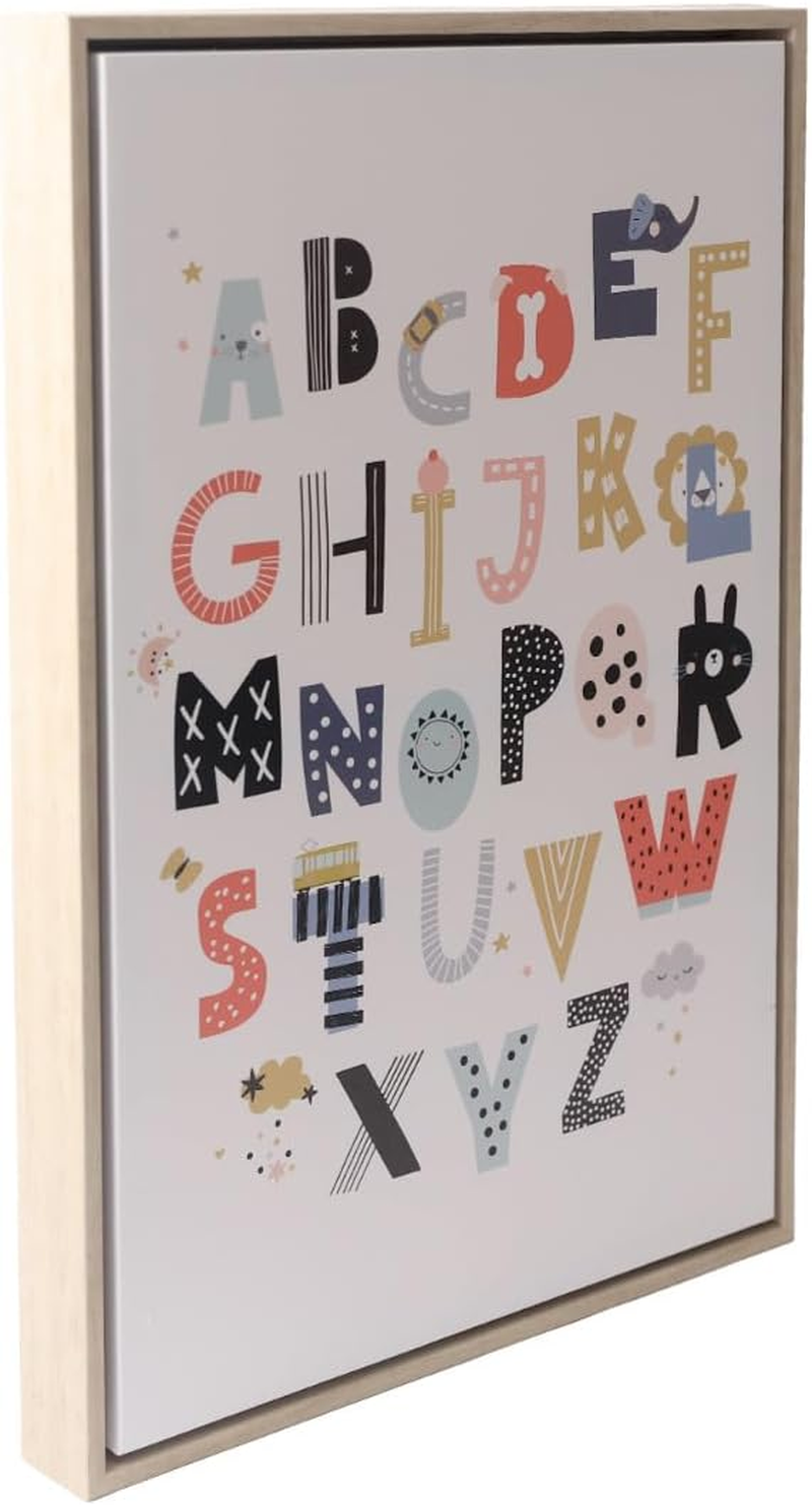 Splosh Baby Alphabet Framed Canvas, 40 X 60 Cm