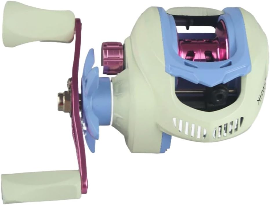 AIMALL Baitcasting Fishing Reel 18+1BB High Speed Drop Wheel Left/Right Hand Macaron Reel with Brass Spindle Gear Ceramic Outlet for Freshwater Saltwater Casting