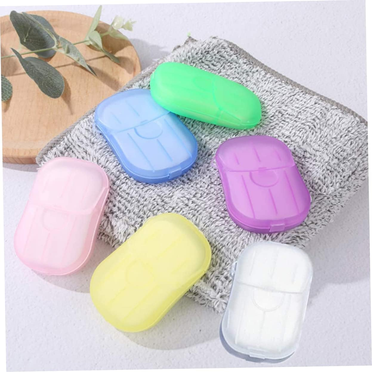 Disposable Soap Papers, 5Packs 100 Sheets Travel Bath Toiletry Paper, Mini Slice Hand Cleaning Scented Papers, Hand Washing Soap Papers for Travel Outdoor (Random Color) image number 2