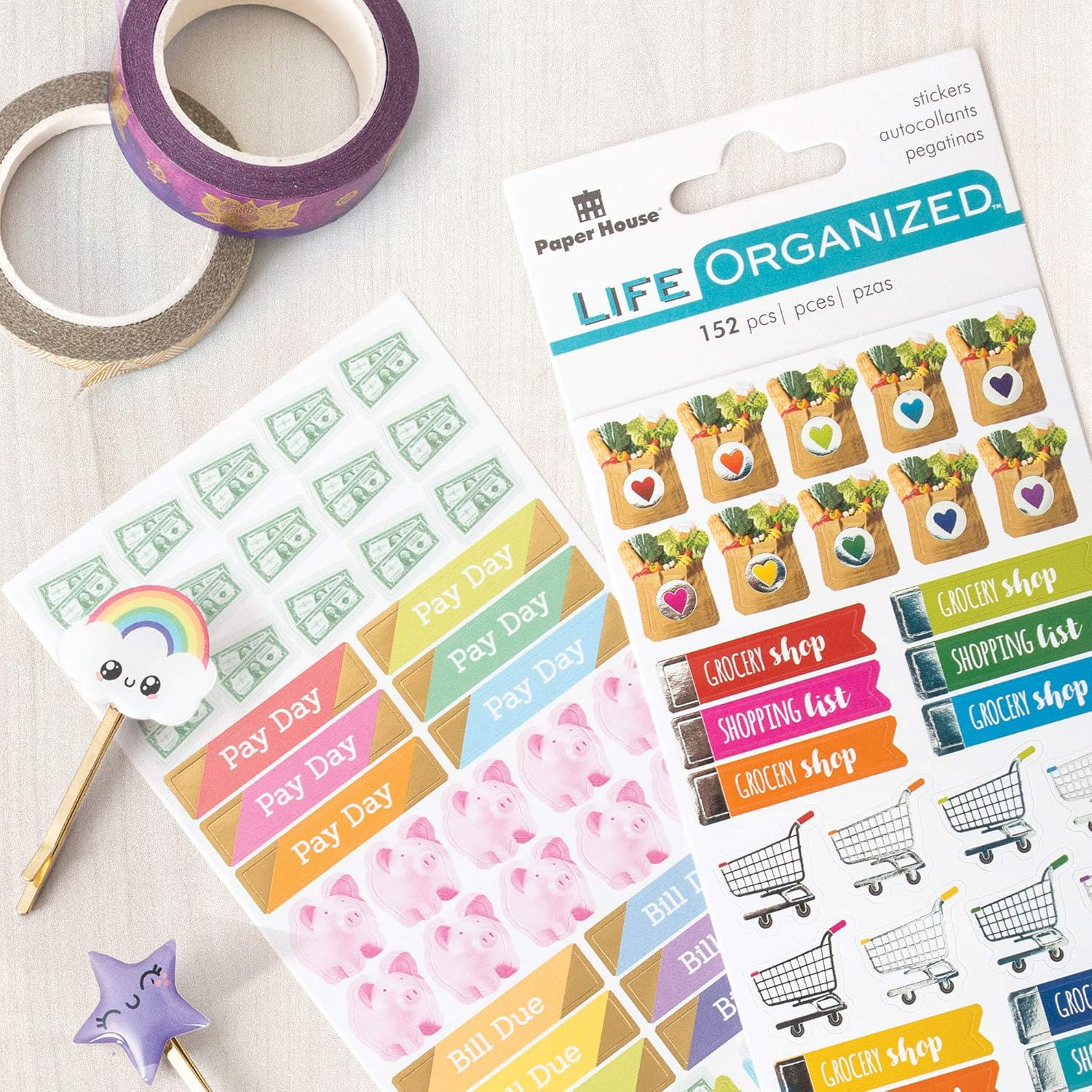 Paper House Productions SET-0008 Functional Icons Planner Bundle-Includes 28 Sheets 7 Themes over 1200 Stickers