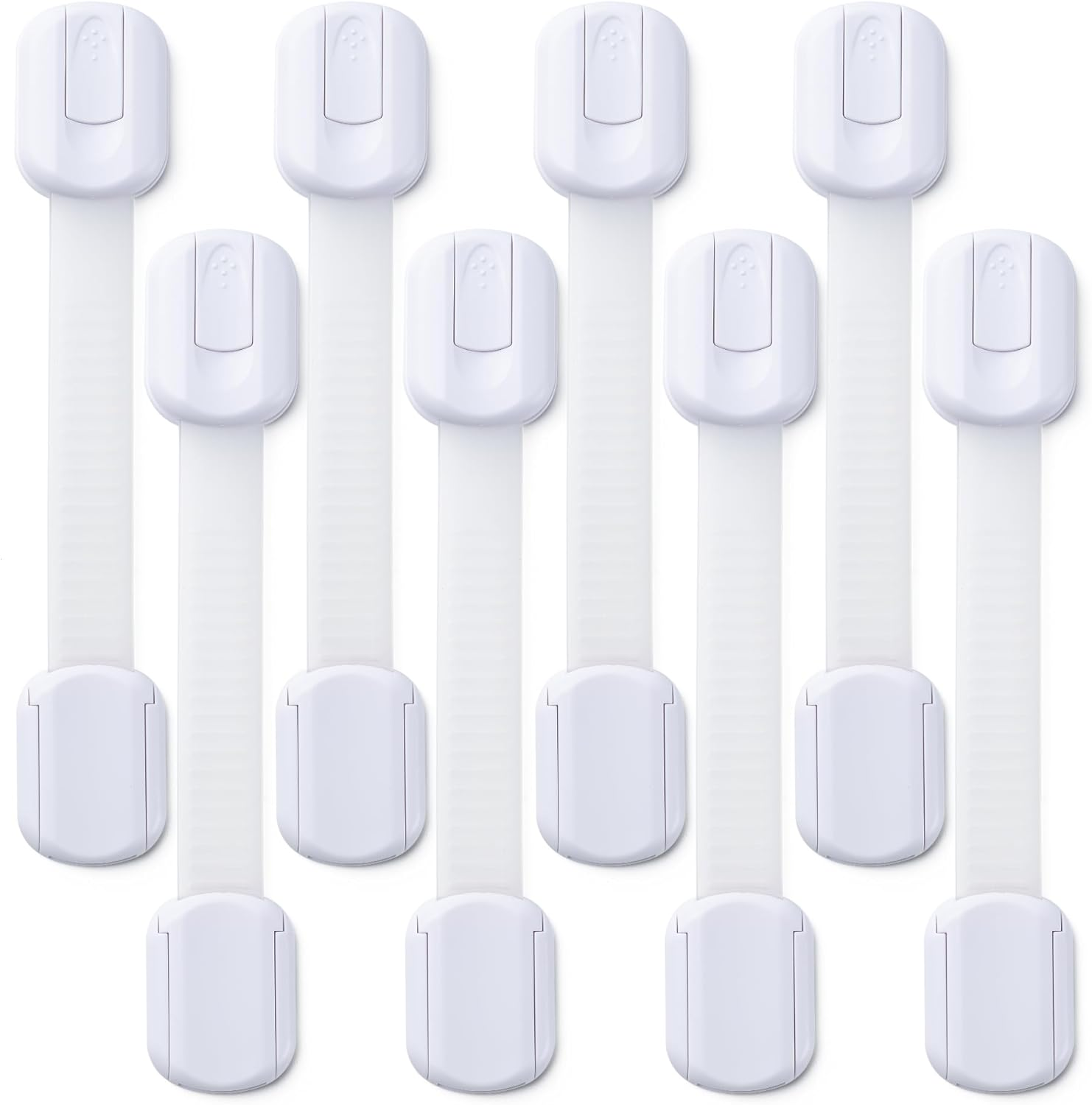 Cabinet Locks Baby Proofing -（8 Pack） Child Proof Cabinet Locks，Fridge，Oven ，Toilet Seat， Kitchen，Cupboard Appliance，Child Proof Door Lock - Multi Purpose Adjustable Strap No Drill No Screws
