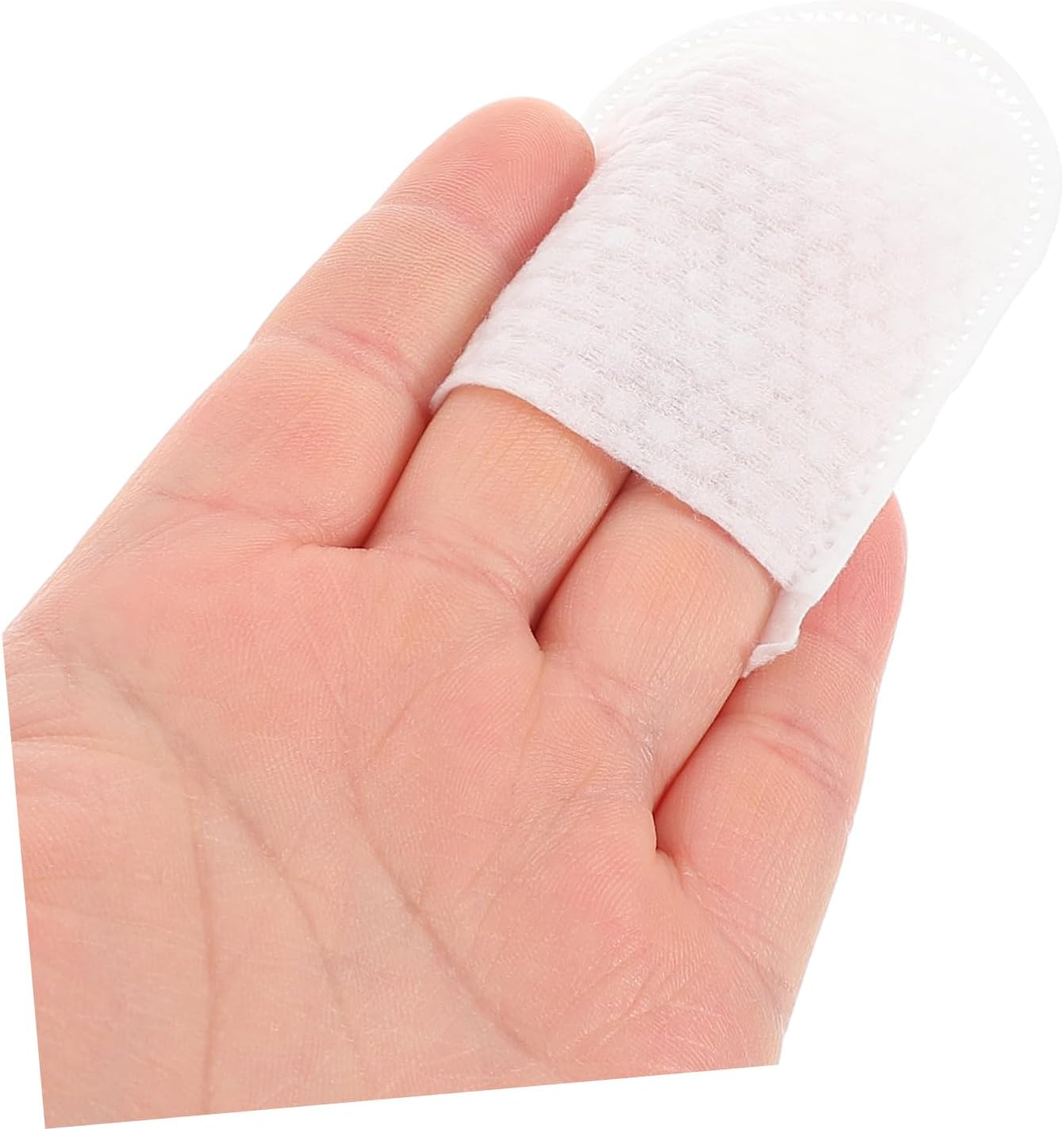 Mikinona Reusable Makeup Remover Cotton Rounds 120Pcs U-Shaped Finger Pocket Exfoliating Pads Soft Cotton for Face and Oral Cleaning Travel Size for Women image number 6