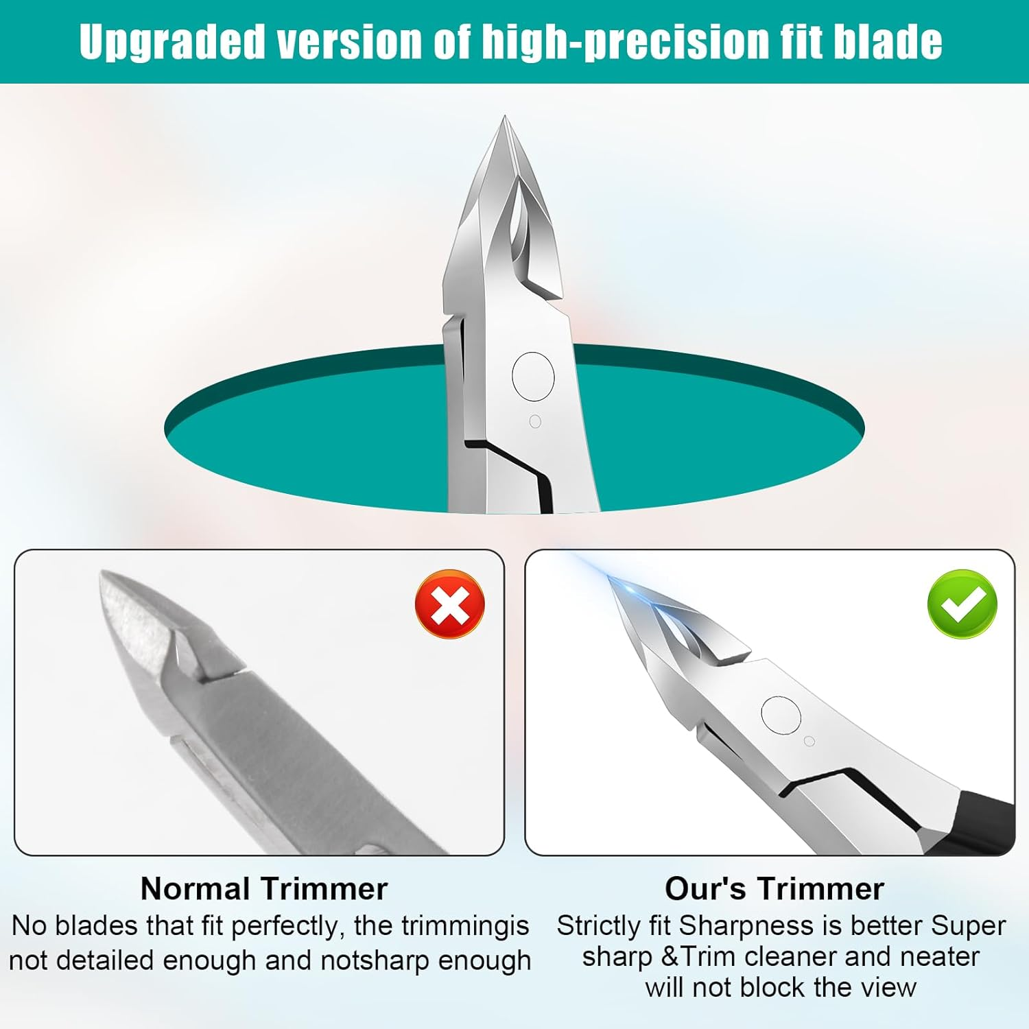 Diesisa Cuticle Trimmer,4Mm Jaw Extremely Sharp,Cuticle Clippers for Nails with Silicone Handle, Non-Slip,Professional Steel Cuticle Cutter,Trimmer Dead Skin Remover Stainless Cuticle Remover Tool image number 1
