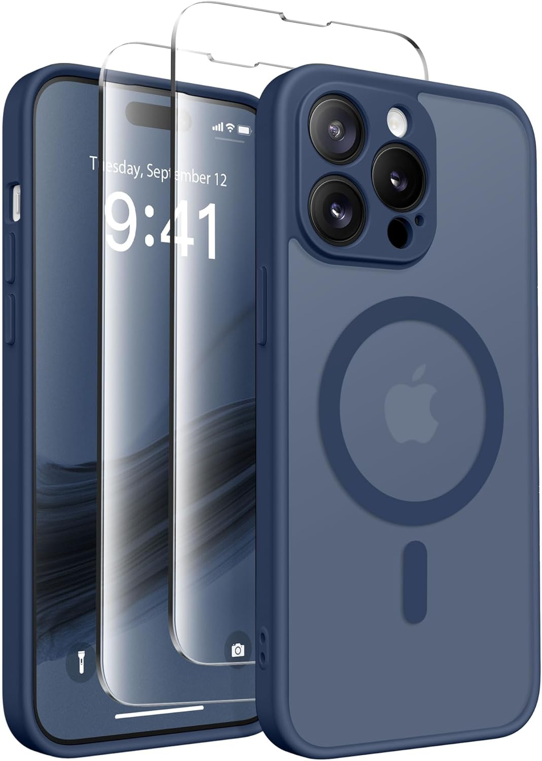 CAPRARO Magnetic for Iphone 17 Pro Max Case for Women Girls, Upgraded [Full Camera Protection] [Compatible with Magsafe] Cute Wave Translucent Matte Phone Case for Iphone 17 Pro Max, Dark Orange