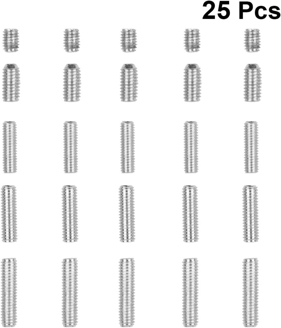 Artibetter 25Pcs Guitar Bridge Saddle Screws Fine Tuning Screw for Stratocaster Telecaster Guitar Replacement Accessories image number 6