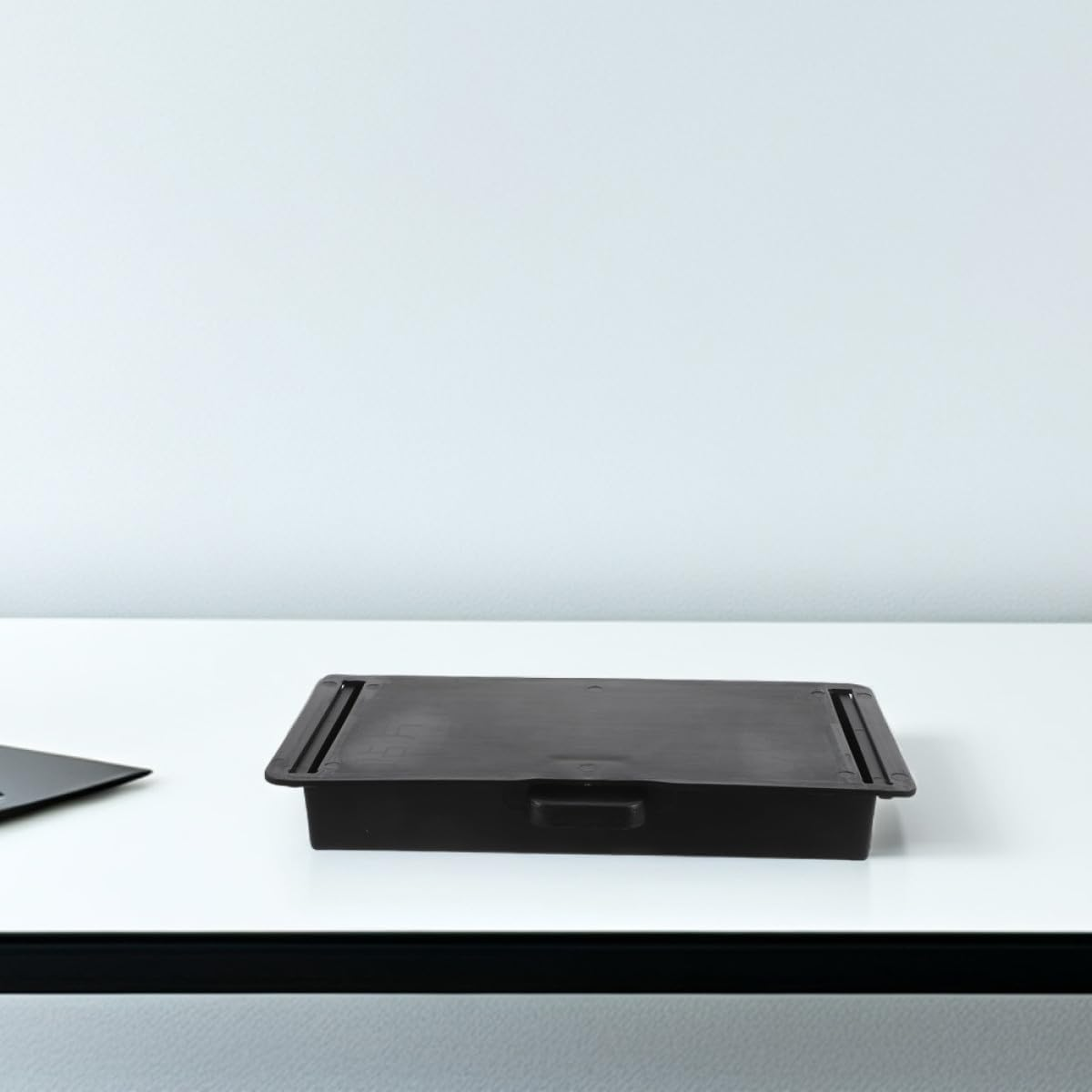 OSALADI 2Pcs under Desk Storage Drawer Organizer Sliding Cabinet Organizer Self-Adhesive Black Plastic Pull-Out Storage Box for Office and Kitchen Workspace Organization image number 4