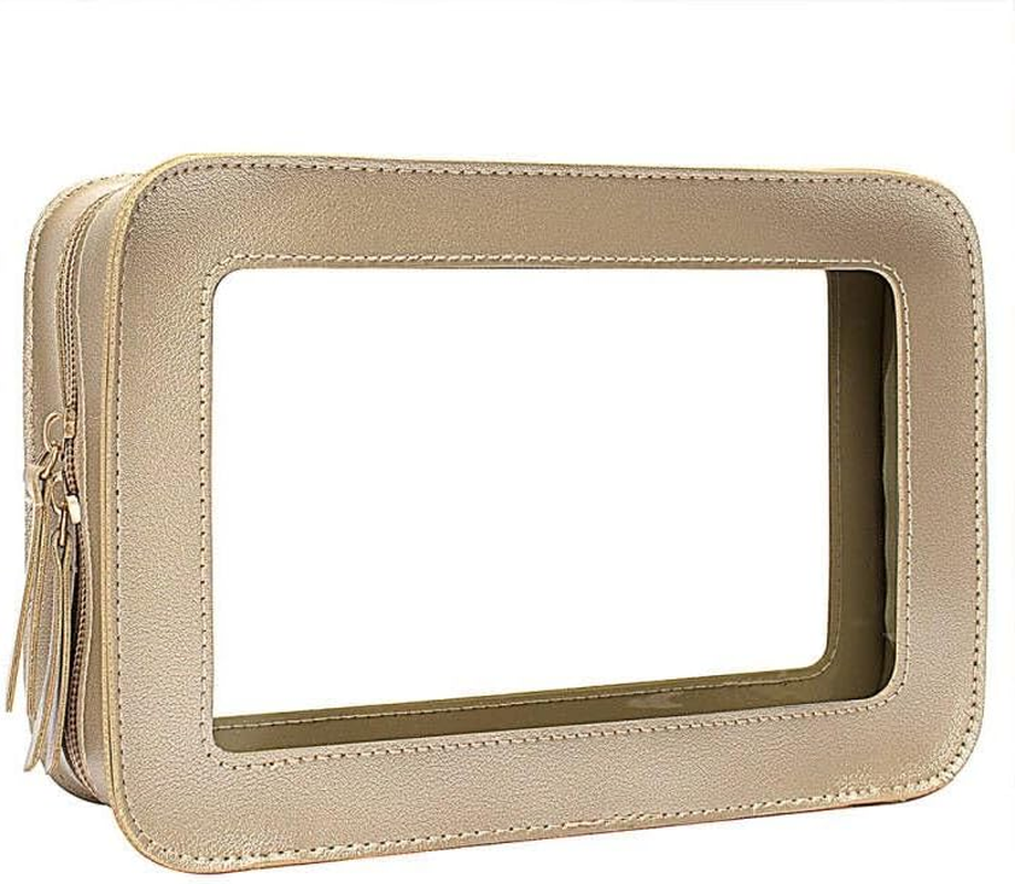 DDPOND Clear Makeup Brush Holder, Travel Makeup Brush Pouch Makeup Brush Bag Organizer Makeup Brush Travel Case with Zipper Waterproof Makeup Travel Case Cosmetic Bag for Women