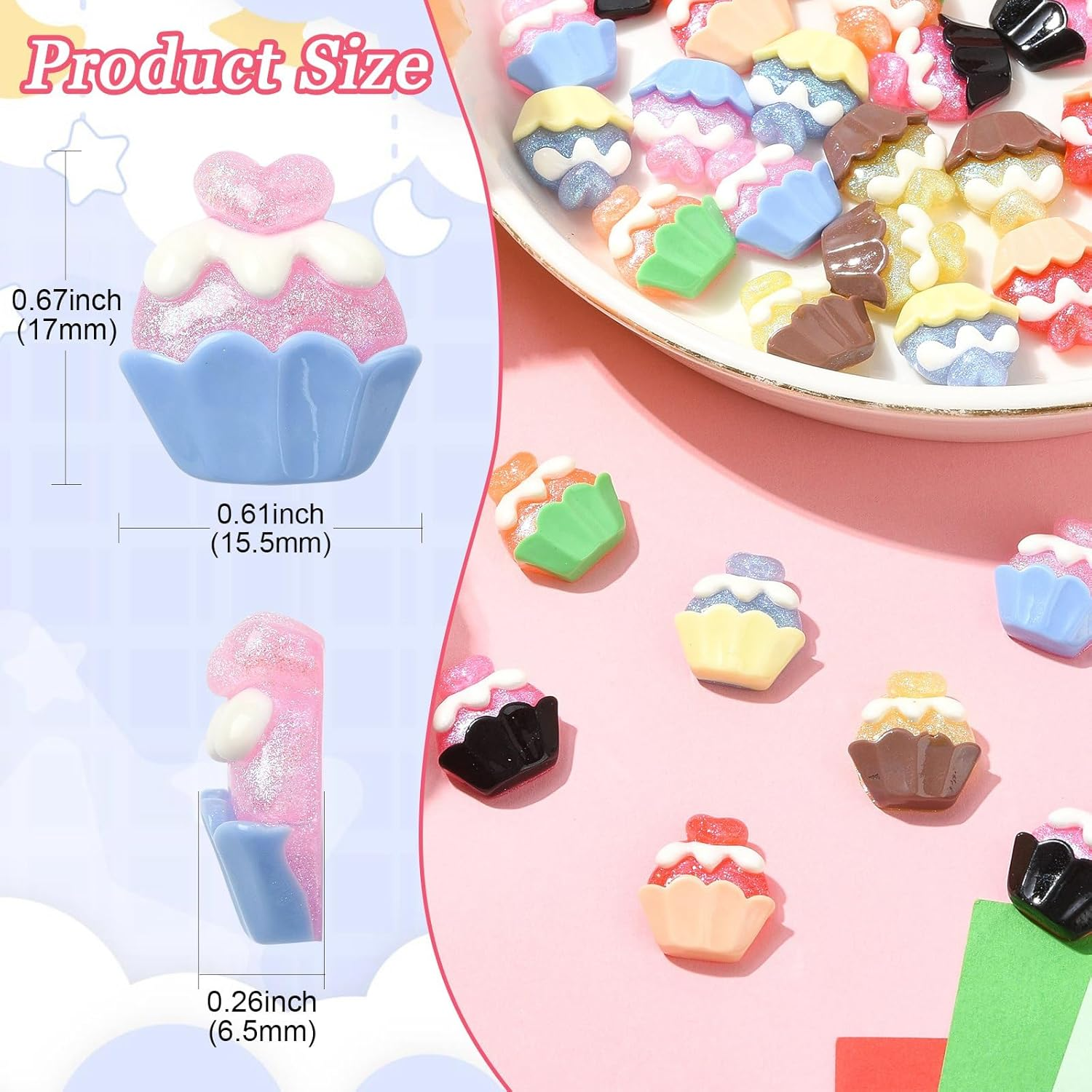 Airssory Insect Breakfast Fruit Crown Resin Flatback Pendant for DIY Jewelry Embellishment Craft Phone Bag Shoes Art Nails