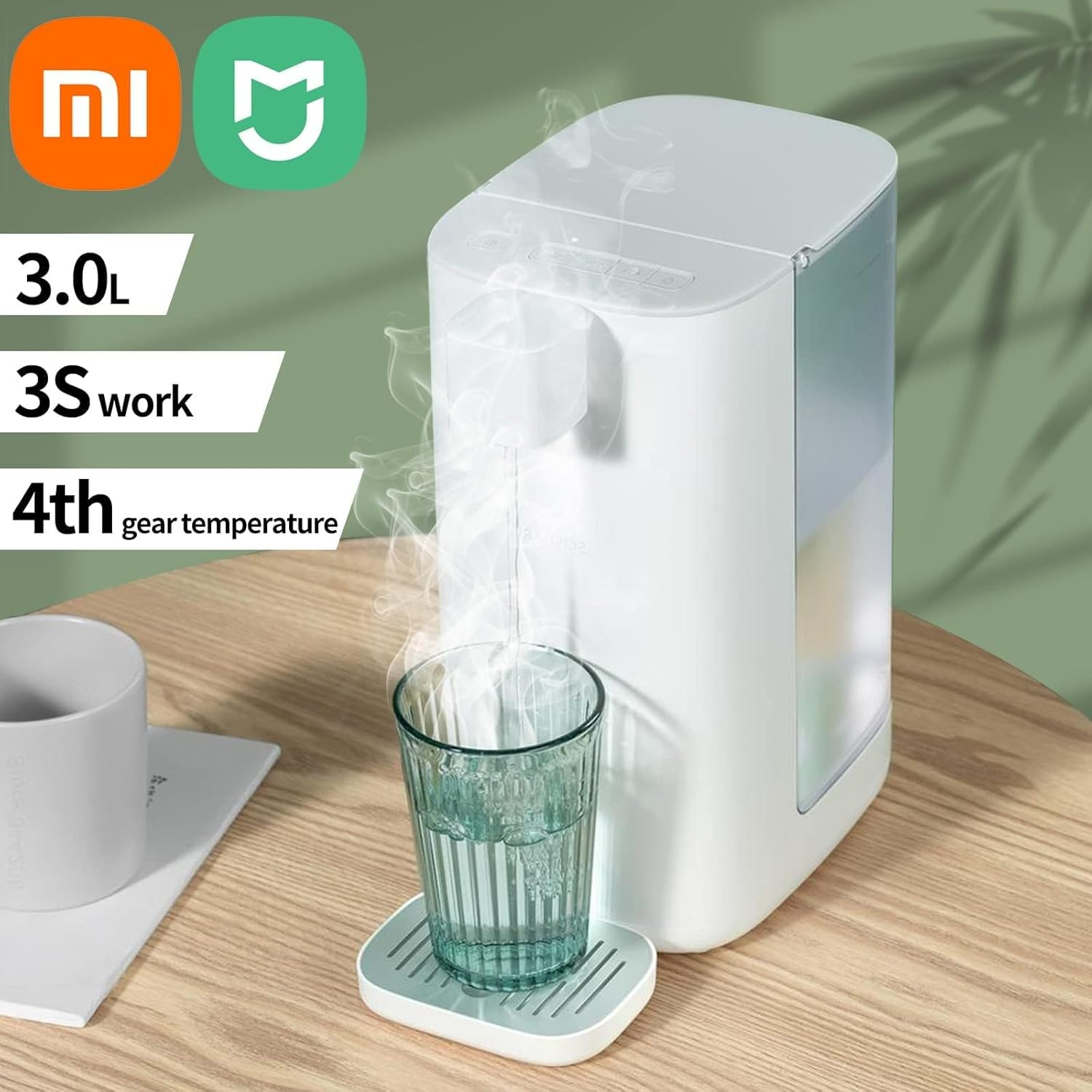 MIJIA 3L Instant Hot Water Dispenser Cool & Hot Water Boiler Warmer for Tea, Coffee,4 Adjustable Temps Quick Heat,Portable Electric Kettle Safety Lock, for Home Office Desktop Use image number 5