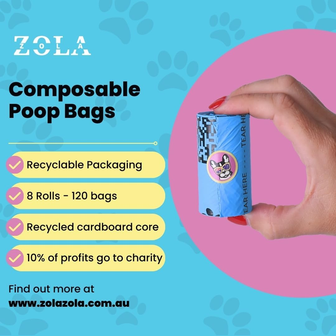 ZOLA ZOLA Super Strong Biodegradable Dog Poop Bags with Handles - Extra Strong, Extra Thick, Compostable Dog Poo Bags for Dogs & Cats - Eco-Friendly Poop Bags Rolls image number 1