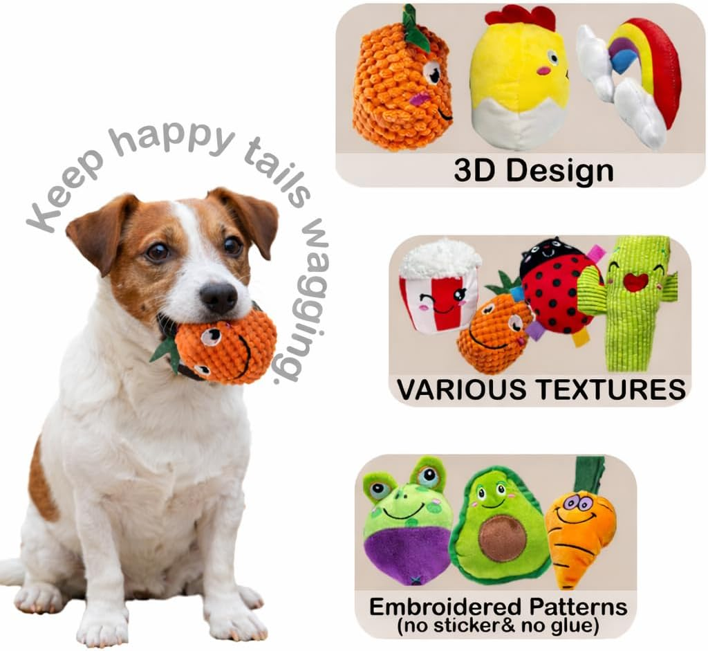 Jalousie 18 Pack Dog Squeaky Toys Cute Stuffed Pet Plush Puppy Chew for Small Medium Pets - Bulk image number 3