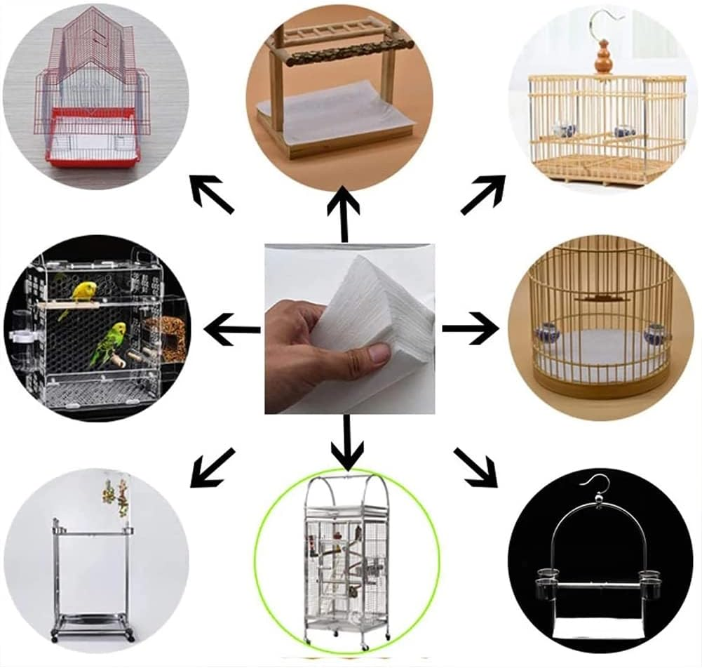 Gigicloud 100 Pieces Bird Cage Liner Paper, Disposable Bird Cage Paper Liners Precut Absorbent Fecal Tray Cages Cushion Pad Mat Cuttable Pet Animal Cages Cushion for Bird Parrot, 10.5'' X 8'' image number 1