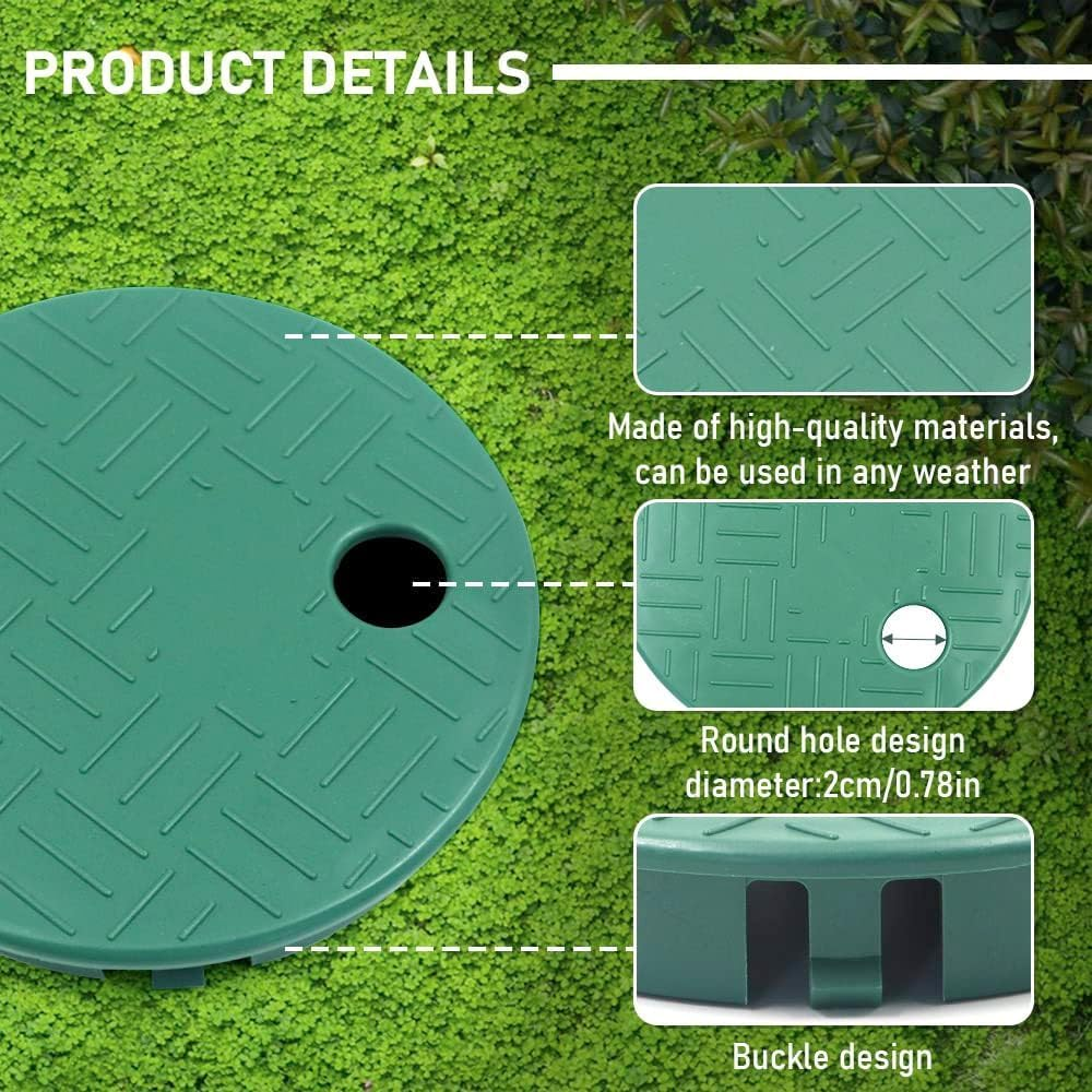2PCS Irrigation Valve Box Cover Lid, Sprinkler Valve Cover for round Valve Overlapping Covers,Sprinkler Irrigation System for Garden Outdoor Lawn Yard Sprinkler,Round Valve Box and Cover image number 6
