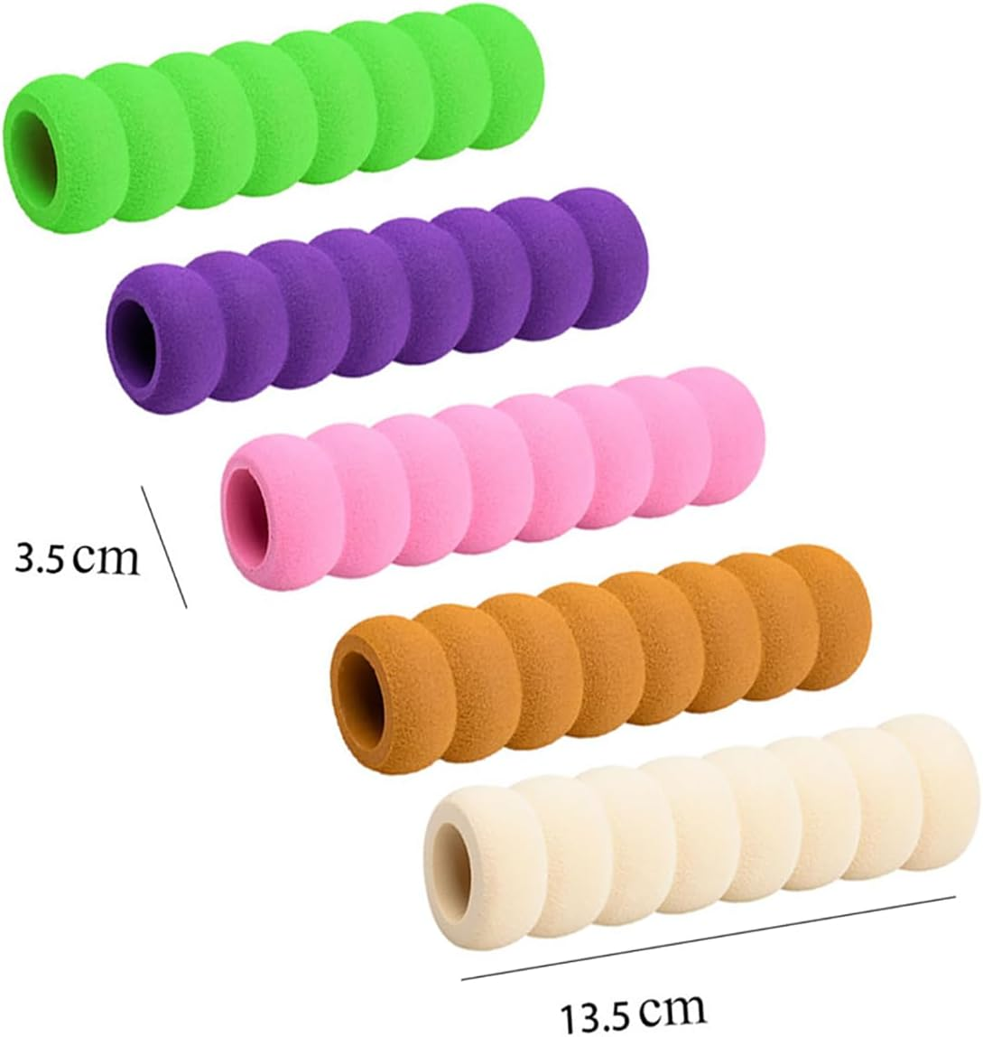 5PCS Door Knob Covers Door Handle Soft Foam Safety Cover Guard Protector Door Knobs Pull Protective(White) - 1, Coffee image number 2