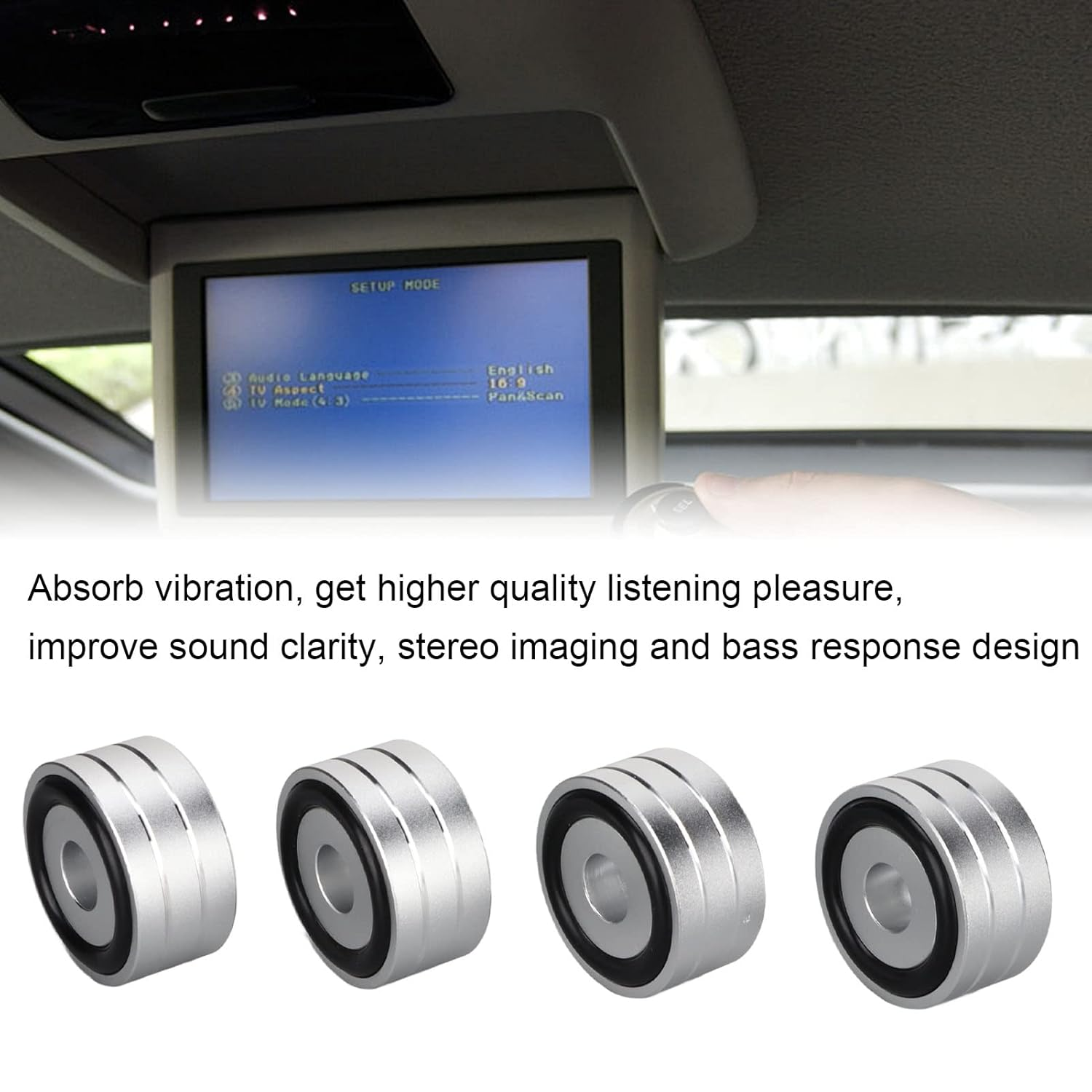 4PCS Speaker Isolation Spikes Vibration Dampening Feet Stands for Subwoofer Turntable Amplifier DAC - Silver (4-Pack) image number 5