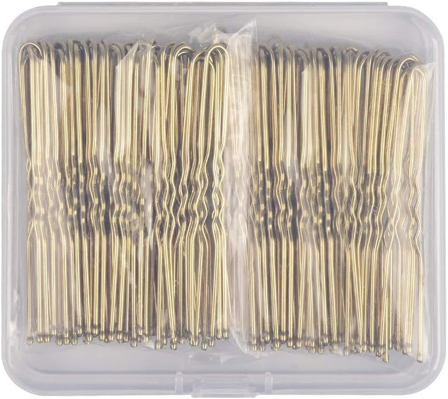 U Shaped Hair Pins,200 Count of Buns Waved Hair Pins for Women Girls with Box for Thin Thick Hair（2.36 Inch ） (Golden) image number 1