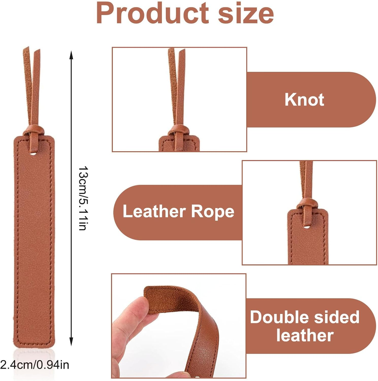 2 Pcs Thumb Book Page Holder & 2 Leather Bookmarks - Comfortable Reading Accessories for Book Lovers, Reading in Bed - Bookworm & Literary Gifts image number 3