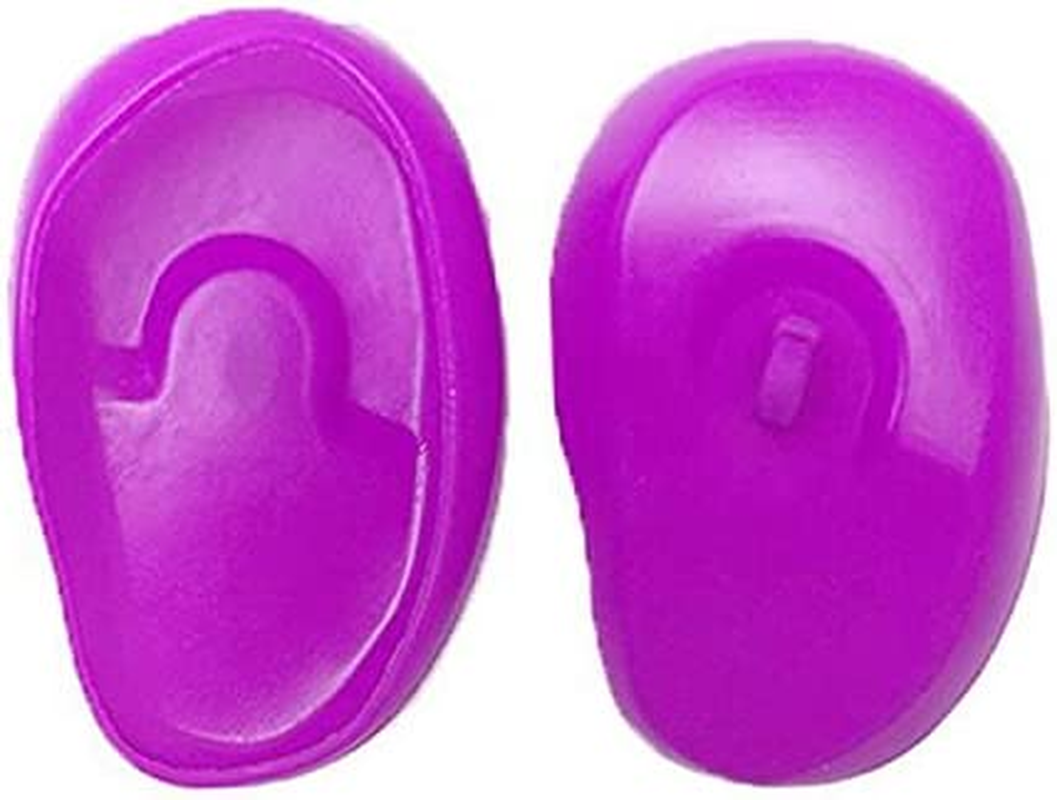 QUUPY 3PCS Plastic Waterproof Ear Cover Shield Protector Guard Earmuff anti Staining for Hair Salon Women Spa Hair Dye Shower Bathing Assorted Color Random image number 3