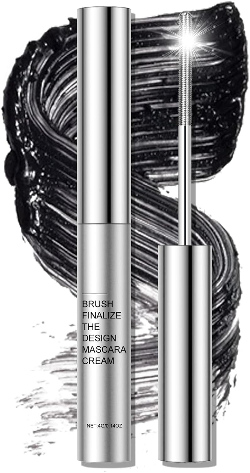 WALULAN Black Metal Silky Mascara Big Eyes Makeup,Mascara Black Volume and Length, Longer and Thicker Styling,Voluminous Lashes, No Clumping, No Smudging