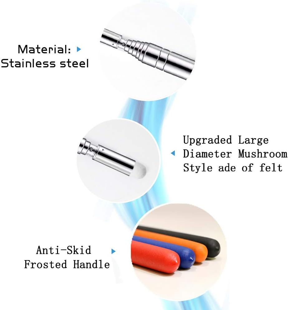 Pointer - Teachers Pointer - Teaching Pointer - Hand Pointer Extended Length, Presenter Whiteboard Pointer, Black Matte with Chrome Trim (Felt Blue) image number 4