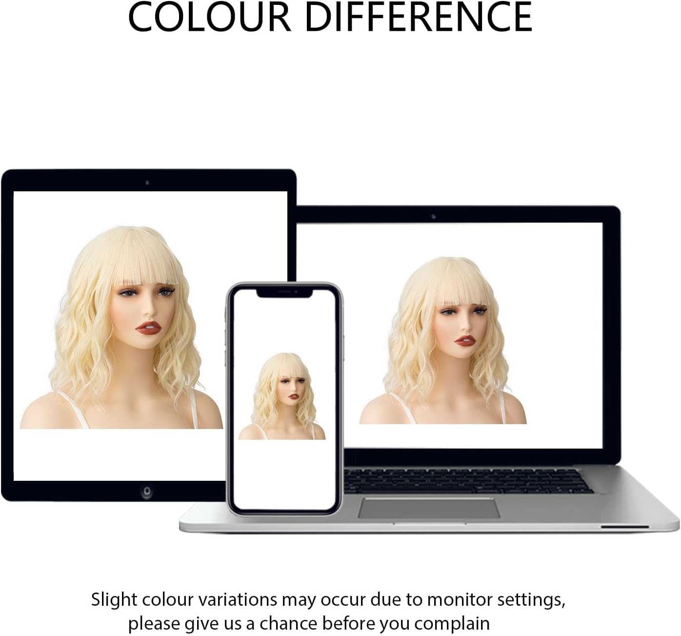 Luxiremi Blonde Wigs 12 Inch Short Shoulder Length Curly Wavy Bob with Fringe Synthetic Cosplay Wigs for Women Carnival image number 3