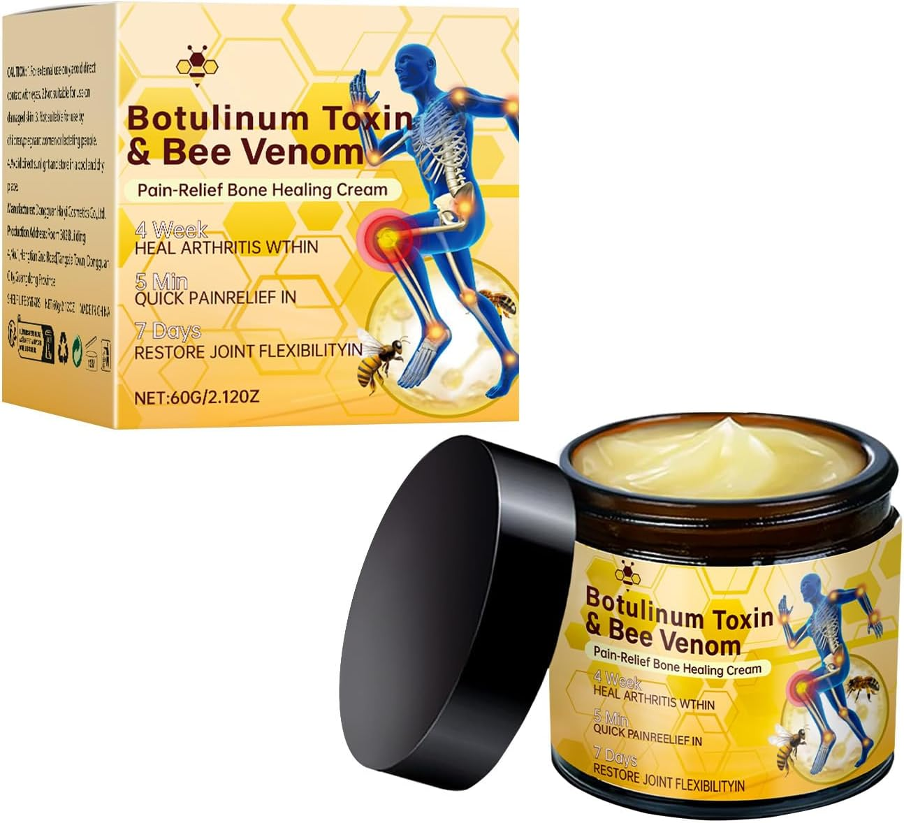 Botulinum Toxin & Bee Venom Cream Australia for Back, Neck, Hands, Knee(60G/1Pc) image number 5