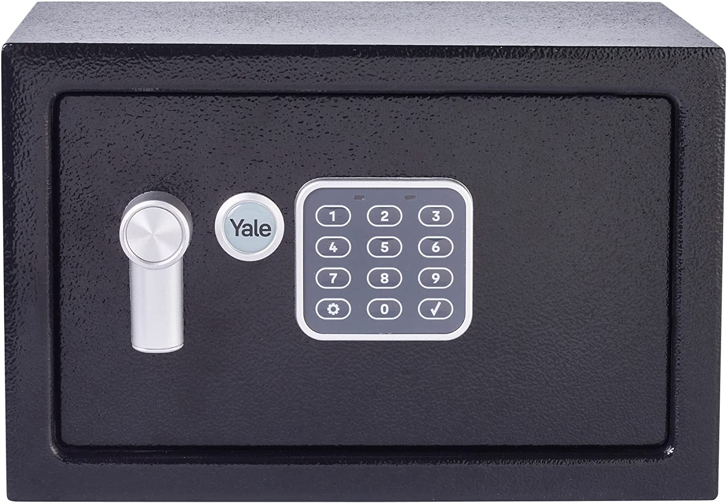 Yale YSV/200/DB2 Small Value Safe, Digital Keypad, LED Light Indicators, Steel Locking Bolts, Emergency Override Key, Wall and Floor Fixings, Black Finish, 8 Litre Capacity 20 X 31 X 20 Cm