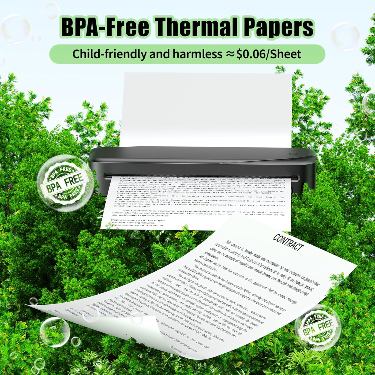 Phomemo Letter Thermal Paper, Letter Size Paper,Inkless Portable Printer for Travel Paper for M08F-Letter,M08F M832,M833 M834 M835 Portable Thermal Printer, Size 8.5"&times;11&rdquo;, 200 Sheets image number 5