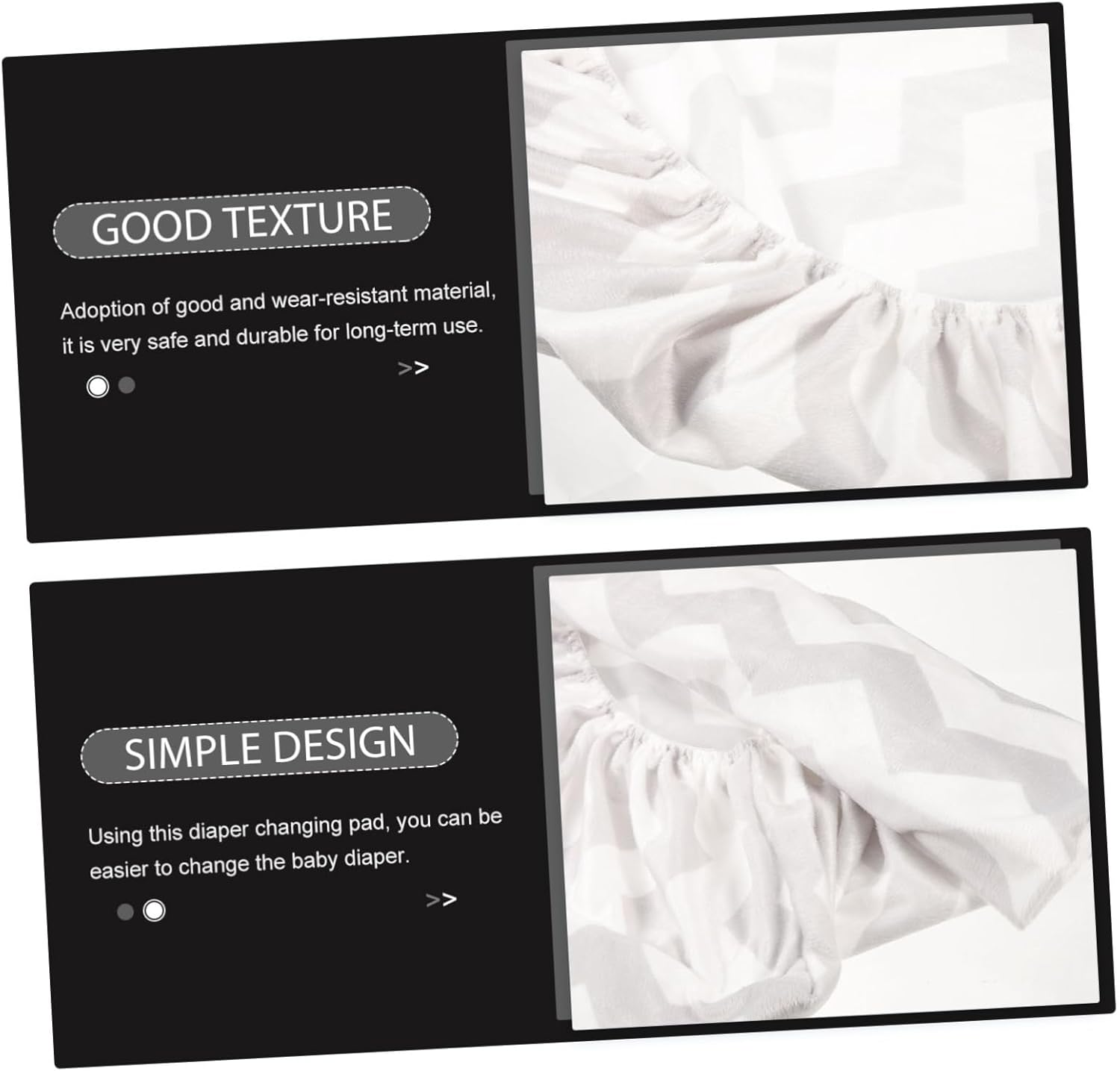 ERINGOGO Baby Changing Pad Cover for Travel &ndash; Washable Diaper Changing Mat Sleeve Detachable Wave Pattern for Newborns image number 1