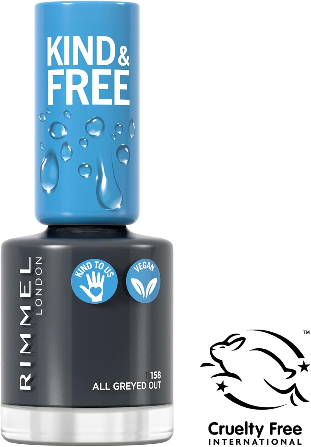 Rimmel London Kind & Free Nail Polish #158 All Greyed Out 8Ml (Pack of 2) image number 5