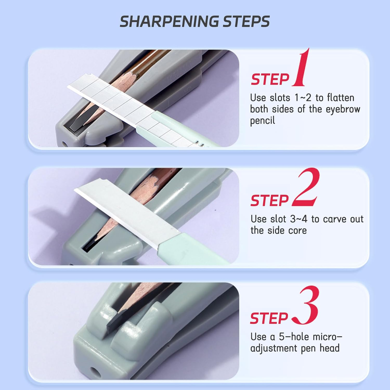 Duckbill-Shape Eyebrow Pencil Sharpener - 4 in 1 Safe Blade Guard Shaper with Non-Slip Grip, Easy to Use, Design for Makeup Beginners image number 1