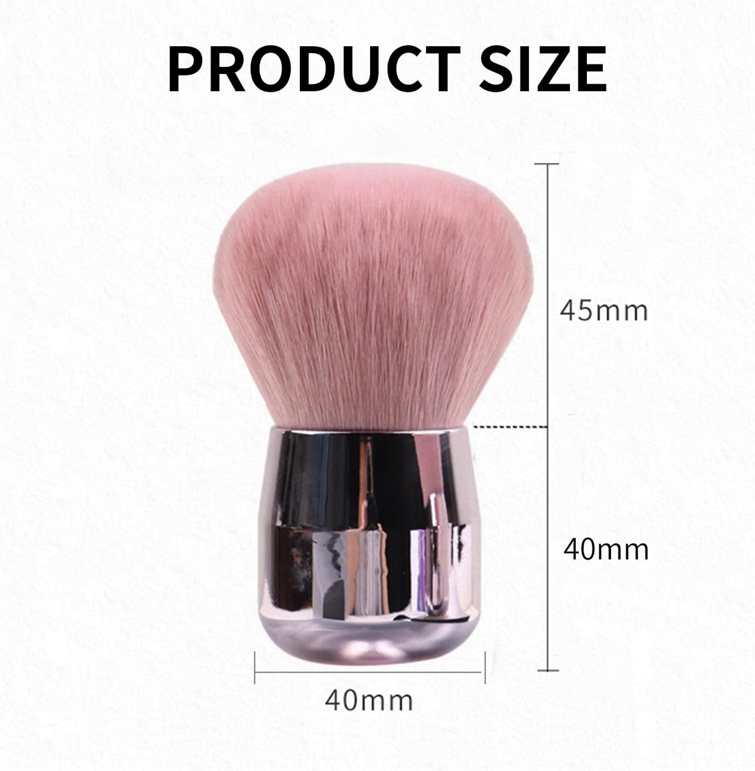 YAFIYGI Loose Powder Brush Large Pink Powder Foundation Brush Flat Arched Perfect for Blending Liquid,Concealer, Powder,Buffing and Flawless Cream