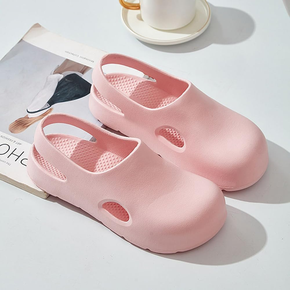 Garden Clogs for Women, Arch Support Work Shoes Comfort Non-Slip Waterproof Mules Nurse Sandals, Fixed Heel Strap Outdoor Beach Slippers Girls Ladies Classic Closed Toe Slides image number 4