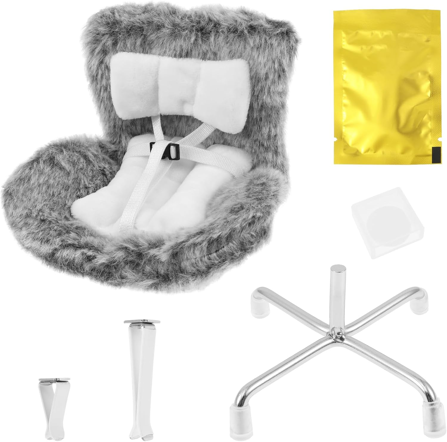 Car Seat for Dolls Car Seat Decor with Soft Furry Cushion Car Ornament for Decorative Car Sofa Seat Cute Air Vent Decor to Display Doll Toy (Pink)