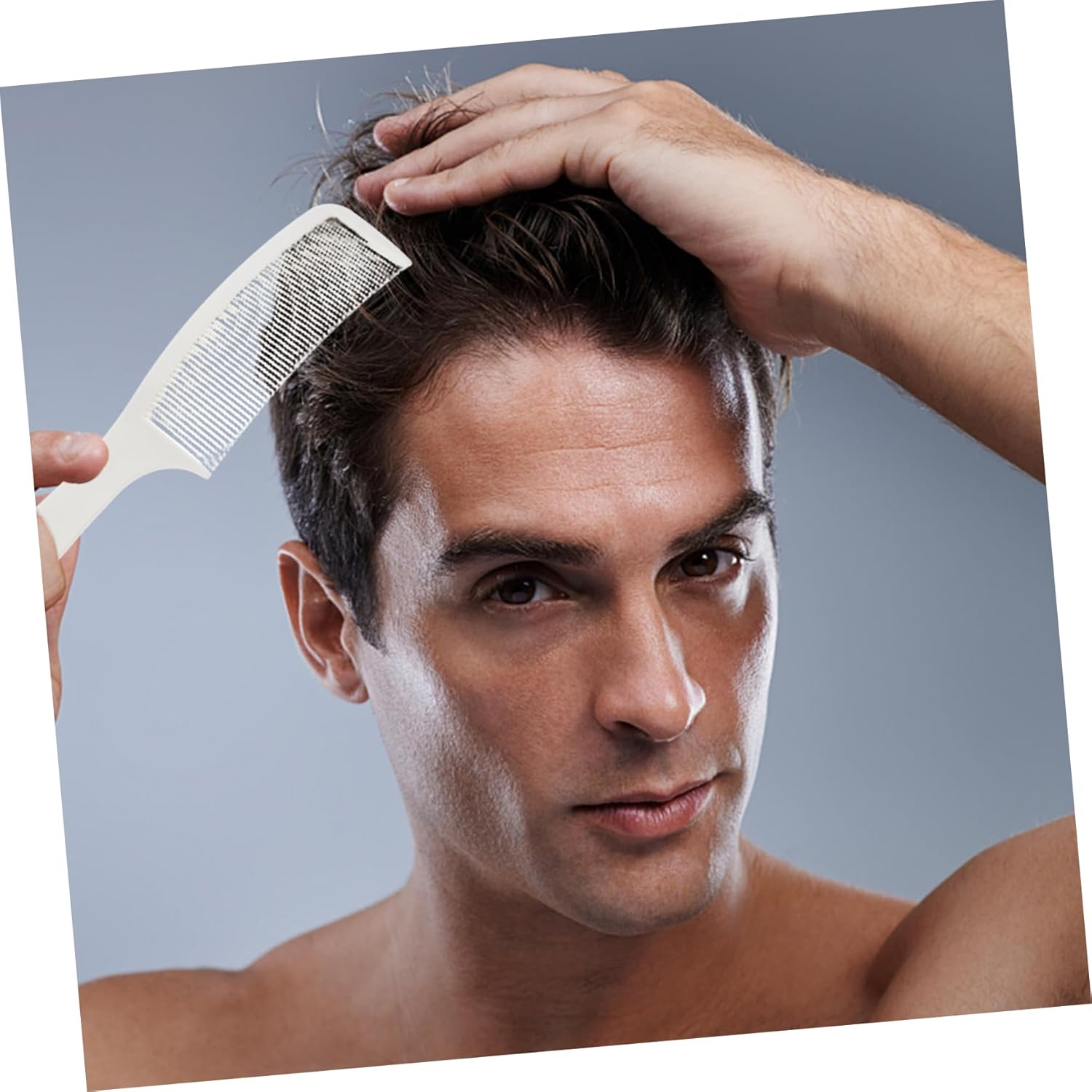 GANAZONO 2Pcs Men'S Hair Styling Tool Barber Comb for Black Men Curved Cutting Comb Hairdressing Supplies image number 4