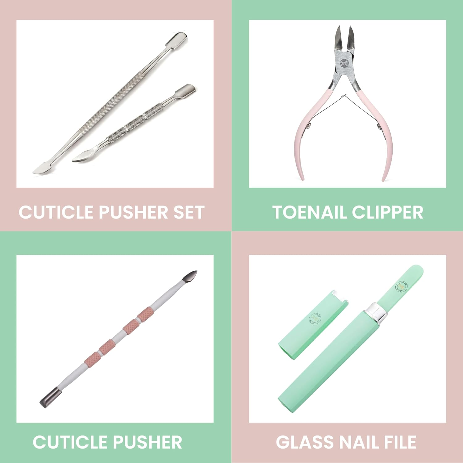 Malva Belle Cuticle Pusher & Spoon Nail Cleaner - Cuticle Remover & under Nail Cleaner Tool - Stainless Steel Cuticle Pusher Tool - Nail Cleaner - for Women - Cuticle Care Kit image number 2