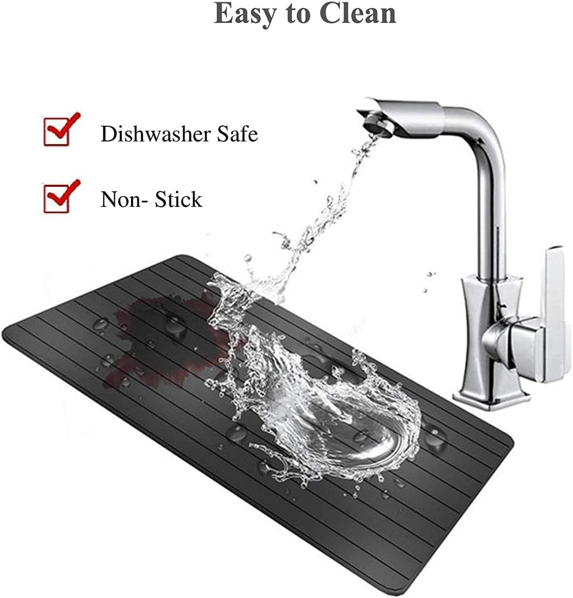 Magic Metal Plate Defrosting Tray Safe Fast Thawing Tray for Frozen Meat, Fish, Chicken & Seafood, Reusable & Durable Kitchen Defrosting Tool, Premium Kitchen Gadget with Quick Thaw in Minutes (L) image number 1