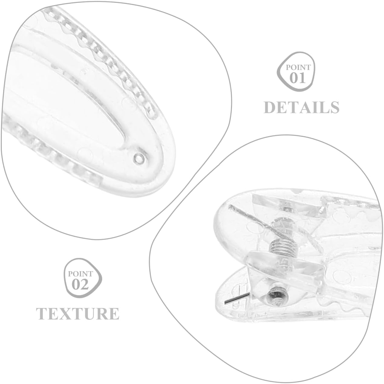 WOFASHPURET Pack of 20 Mini Hair Clips for Boys Girls Transparent Crocodile Hair Clips Large Non-Slip Clips in Oval Design for School Home and Parties image number 6