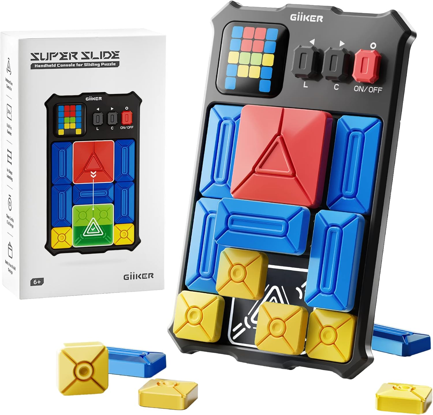 Giiker Super Slide Puzzle Games 500 Challenges Brain Teaser Puzzle Toys for Kids Black