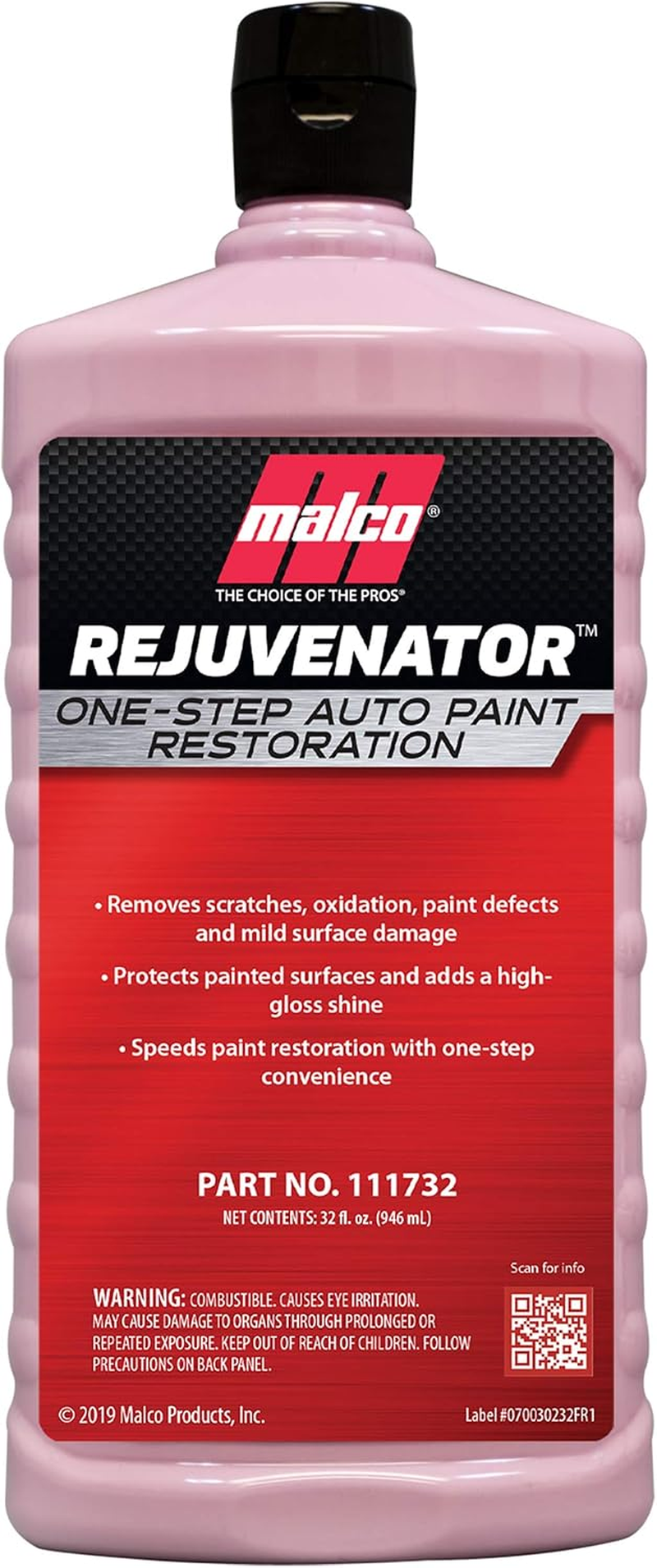 Malco Rejuvenator One Step Automotive Paint Restoration, Car Clear Coat Scratch and Swirl Remover, 32 Fl Oz (111732) image number 4